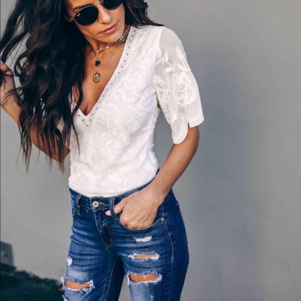 White Lace VICI Bodysuit - new, never worn
